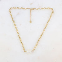 Collier pendentif Ra maille dorée perle d'eau douce Hersée Hersée Paris 9