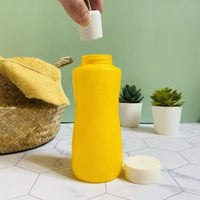 Bouteille rechargeable (gel douche et shampoing) avec valve Jaune Another Way Hersée Paris 9