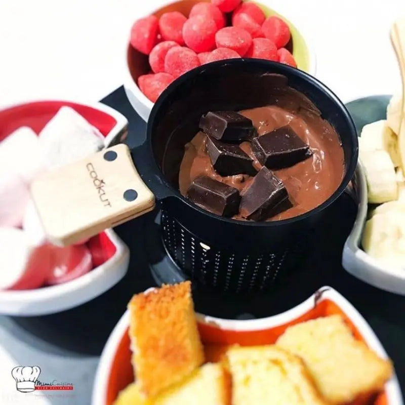 Kit Fondue au Chocolat (noir) à la bougie - 2 personnes