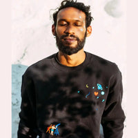 Sweat Mixte brodé Longue Vue Noir Lundi au soleil Hersée Paris 9