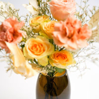 Vase bouteille recyclé Bourgogne Brun - L'envers du vin