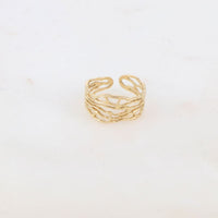 Bague Naïades dorée - Motif corail ajouré & acier inoxydable - Hersée Hersée Hersée Paris 9