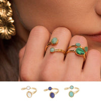 Bague Semes dorée - Pierre naturelle et éclat solaire - Hersée Hersée Hersée Paris 9