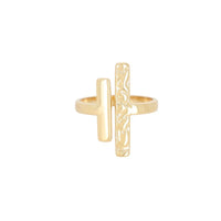 Bague Themis dorée - Design double barre & acier inoxydable - Hersée Hersée Hersée Paris 9