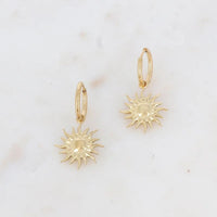 Boucles d’oreilles Hélios dorées - Soleil doré & acier inoxydable - Hersée Hersée Hersée Paris 9