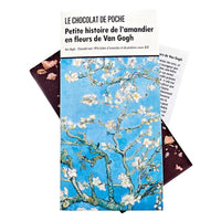 Tablette-livre « Petite histoire de l’amandier en fleurs de Van Gogh » – chocolat noir 74 % bio, éclats d’amandes & pralines roses 80 g – Le Chocolat de Poche Le Chocolat de Poche Hersée Paris 9