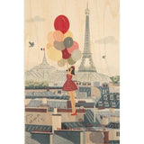 Carte Postale en bois Paris Illustré Ballons Woodhi Hersée Paris 9