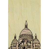 Carte Postale en bois Paris Illustré Montmartre vertical Woodhi Hersée Paris 9