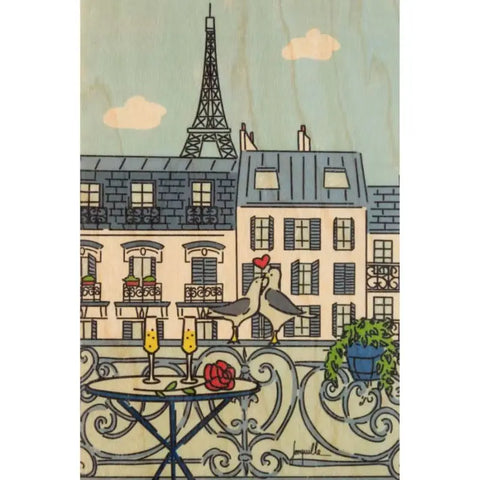 Carte Postale en bois Paris Illustré Tour Eiffel Woodhi Hersée Paris 9