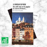 Tablette chocolat noir 74% au Café Bio - Un café noir et le papier se couvre d'encre... - Balzac Le Chocolat de Poche Hersée Paris 9