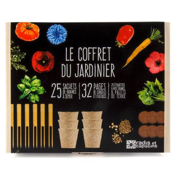 Coffret du Jardinier en bois 25 variétés de graines avec livret et semoir - Radis et Capucine Radis et Capucine Hersée Paris 9