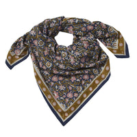 Foulard Indien fleurs indiennes Azur Blue coton - Bonheur du Jour Paris Bonheur du Jour Paris Hersée Paris 9