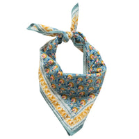 Foulard Indien fleurs indiennes Victorian Bleu Vert coton - Bonheur du Jour Paris Bonheur du Jour Paris Hersée Paris 9