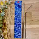Pochette à paille (4,5 x 23cm) Aneth Bleu - Hersée