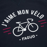 Sweat J'aime mon vélo en coton & polyester recyclés bleu marine - Faguo Faguo Hersée Paris 9