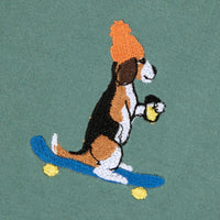 T-shirt Broderie Beagle Bonnet Skate Faguo en coton recyclé vert clair Faguo Hersée Paris 9