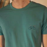 T-shirt Broderie Vélo en coton recyclé Bleu Turquoise Faguo Hersée Paris 9