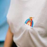 T-shirt Rainbow Girl Broderie Blanc Ivoire Lundi au soleil Hersée Paris 9