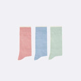 Trio de Chaussettes Faguo en coton bleu - vert menthe - rose Faguo Hersée Paris 9