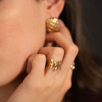 Bague Néréide corail ajouré doré Hersée Hersée Paris 9