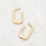 Boucles d'oreilles Anchinoée rectangulaire brossée dorée Hersée Hersée Paris 9