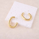 Boucles d’oreilles Phoebe créoles bombées brossées dorées Hersée Hersée Paris 9