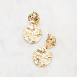 Boucles d’oreilles Thalassa duo de pastilles ondulées brossées dorées Hersée Hersée Paris 9