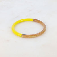 Bracelet jonc en corne bicolore - Laqué doré & fait main – Hersée Hersée Hersée Paris 9