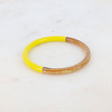 Bracelet jonc en corne bicolore - Laqué doré & fait main – Hersée Hersée Hersée Paris 9