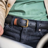 Ceinture en pneu de vélo Tubeless upcyclée noire et châtaigne - La Vie est Belt La vie est belt Hersée Paris 9
