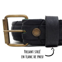 Ceinture en pneu  de vélo Véligo upcyclée noire - La Vie est Belt La vie est belt Hersée Paris 9