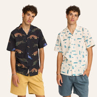 Chemise manches courtes col cubain imprimée coton bio - Revolution Revolution Hersée Paris 9