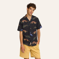 Chemise manches courtes col cubain imprimée coton bio - Revolution Revolution Hersée Paris 9