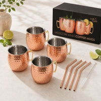 Coffret 4 mugs Moscow Mule martelés en inox plaqué cuivre - Oak & Steel Oak & Steel Hersée Paris 9