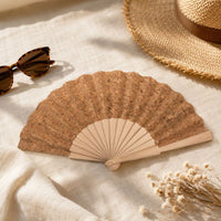 Éventail pliable en bois naturel et liège 23 cm Hersée Hersée Paris 9