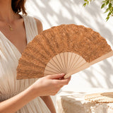 Éventail pliable en bois naturel et liège 23 cm Hersée Hersée Paris 9