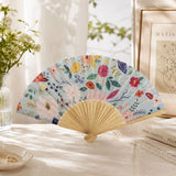 Éventail pliant fleuri en bambou et tissu 21 cm Hersée Hersée Paris 9