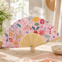 Éventail pliant fleuri en bambou et tissu 21 cm Hersée Hersée Paris 9