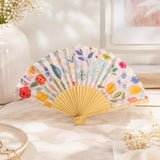 Éventail pliant fleuri en bambou et tissu 21 cm Hersée Hersée Paris 9