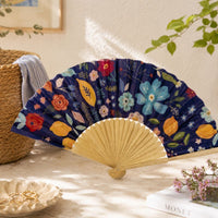 Éventail pliant fleuri en bambou et tissu 21 cm Hersée Hersée Paris 9