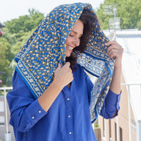 Foulard carré 100×100 grand format en coton imprimé - Bonheur du Jour Paris Bonheur du Jour Paris Hersée Paris 9