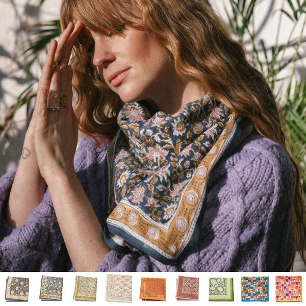 Foulard carré 100×100 grand format en coton imprimé - Bonheur du Jour Paris Bonheur du Jour Paris Hersée Paris 9