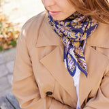 Foulard carré 100×100 grand format en coton imprimé - Bonheur du Jour Paris Bonheur du Jour Paris Hersée Paris 9