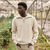 Pull camionneur homme Ardenne col zippé laine côte perlée - Faguo Faguo Hersée Paris 9
