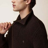 Pull camionneur Ardenne homme col zippé laine côte perlée - Faguo Faguo Hersée Paris 9
