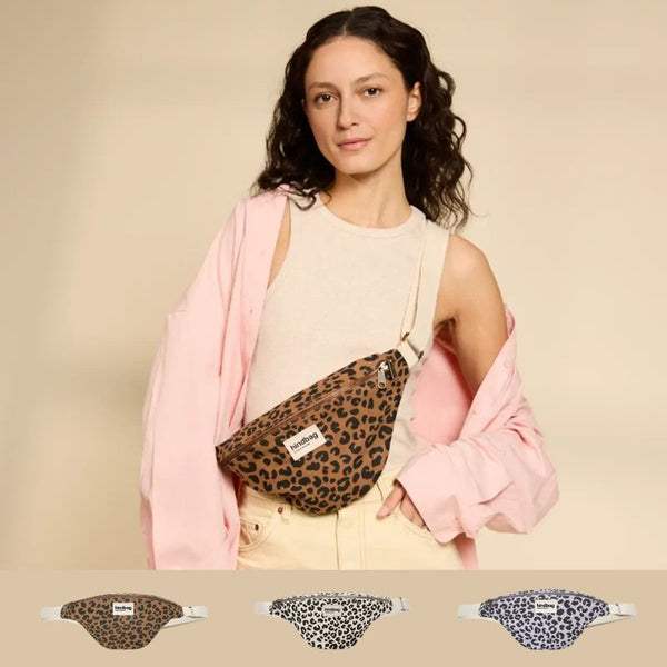 Sac Banane Olivia Léopard Coton Bio - Hindbag Hindbag Hersée Paris 9