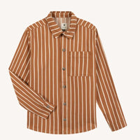 Surchemise Gastine rayée brique écru coton bio - Faguo Faguo Hersée Paris 9