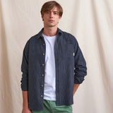 Surchemise rayée marine et blanc Signy coton - Faguo Faguo Hersée Paris 9