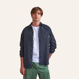 Surchemise rayée marine et blanc Signy coton - Faguo Faguo Hersée Paris 9