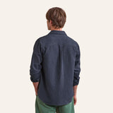 Surchemise rayée marine et blanc Signy coton - Faguo Faguo Hersée Paris 9